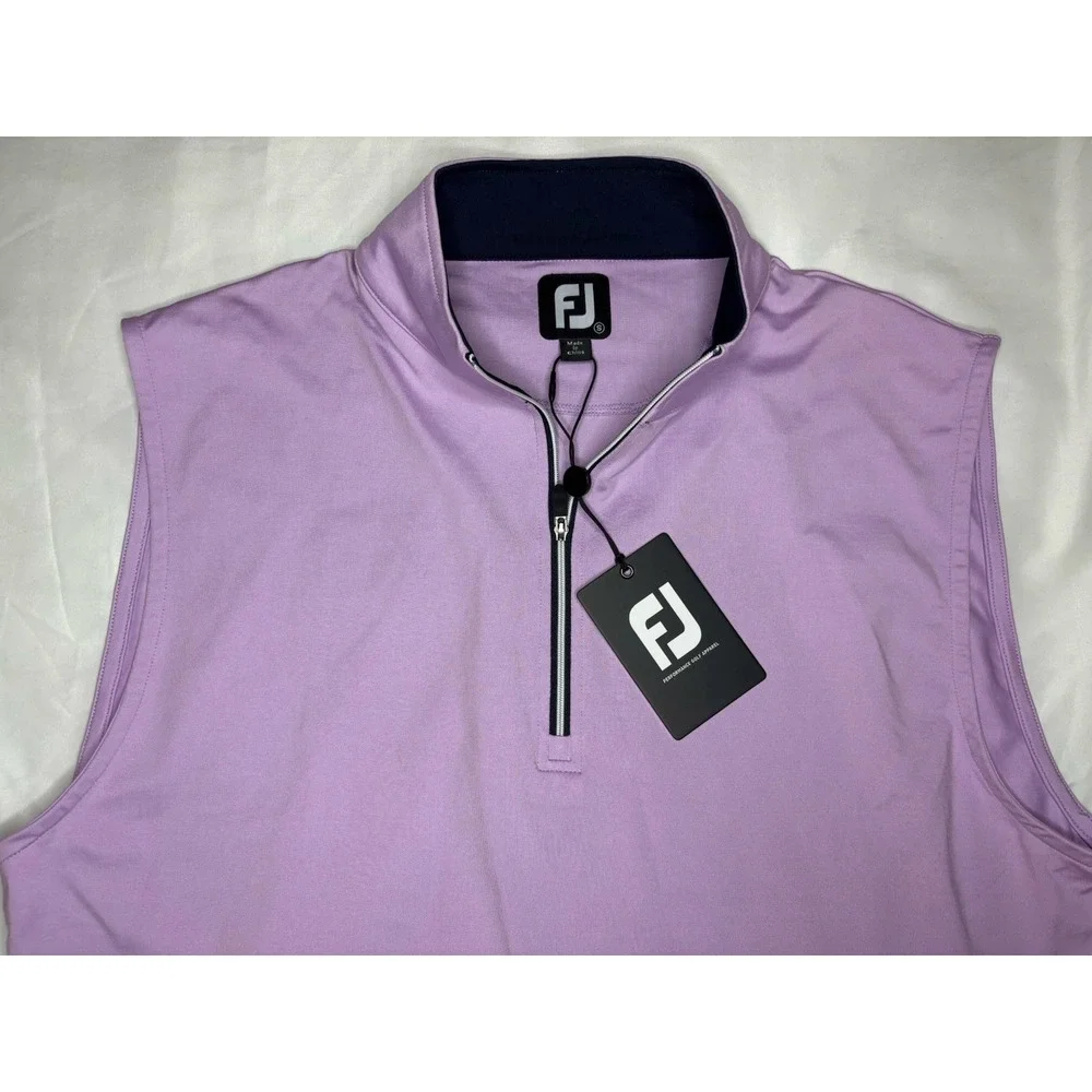 FootJoy FJ Gathered Waist Half Zip Vest Golf Lavender Small Nylon & Spandex NWT‎